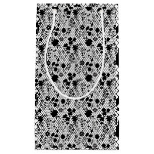 Petit Sac Cadeau Fleurs sur net 01.wx4 Blanc BG