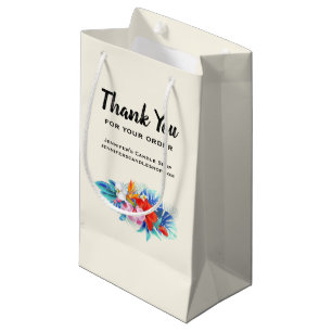 Petit Sac Cadeau Fleurs tropicales exotiques Merci