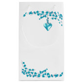 Petit Sac Cadeau Fleurs turquoise (Dos)