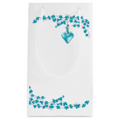 Petit Sac Cadeau Fleurs turquoise (Devant)