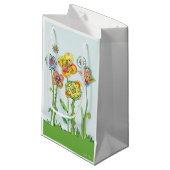 Petit Sac Cadeau Fleurs Whimsical (Devant Angle)