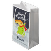 Petit Sac Cadeau Flocon de neige à couver de lapin Noël mignonne (Devant Angle)