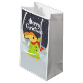 Petit Sac Cadeau Flocon de neige à couver de lapin Noël mignonne (Dos Angle)