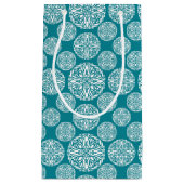 Petit Sac Cadeau Flocon de neige floral d'hiver (Devant)