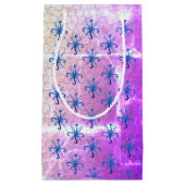 Petit Sac Cadeau Flocons de neige Violet (Devant)