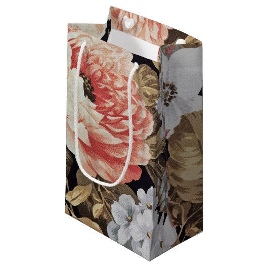 Petit Sac Cadeau Floral ancien (Devant Angle)