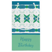 Petit Sac Cadeau Floral bleu turquoise (Dos)