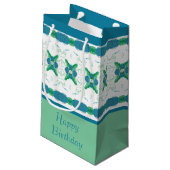 Petit Sac Cadeau Floral bleu turquoise (Dos Angle)