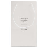 Petit Sac Cadeau Floral Crest Aquarelle Monogramme Mariage (Dos)