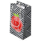 Petit Sac Cadeau Floral de roses rouges noires et blanches (Dos Angle)