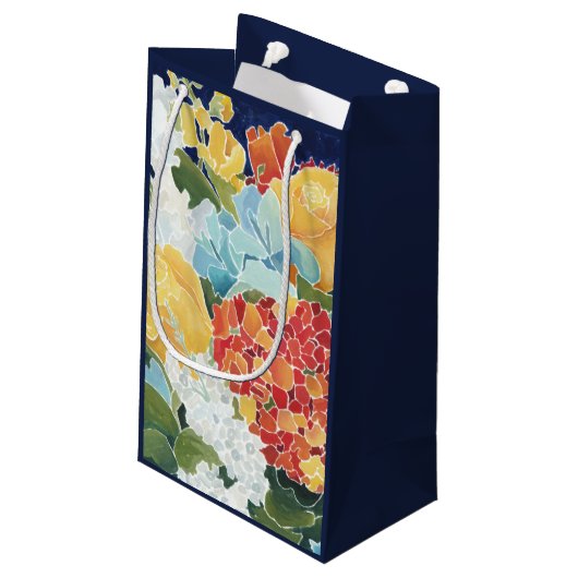 Petit Sac Cadeau Florals II de minuit (Dos Angle)