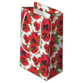 Petit Sac Cadeau Flore de pavots orientaux rouges sur blanc pour Cu (Dos Angle)