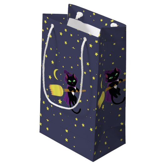 Petit Sac Cadeau Flying Witch Cat (Dos Angle)