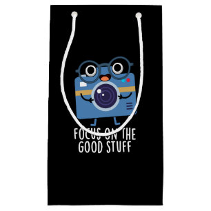 Petit Sac Cadeau Focus Sur Les Bonnes Choses Positive Pun Dark BG