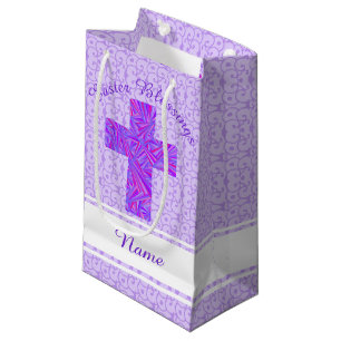 Petit Sac Cadeau Foi chrétienne croisée pourpre Pâques de symbol