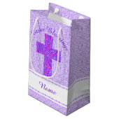 Petit Sac Cadeau Foi chrétienne croisée pourpre Pâques de symbole (Dos Angle)