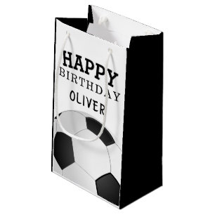 Petit Sac Cadeau Football Ball Joyeux Anniversaire Nom des enfants