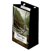 Petit Sac Cadeau Forêt d'automne et Merci du paysage fluvial (Dos Angle)
