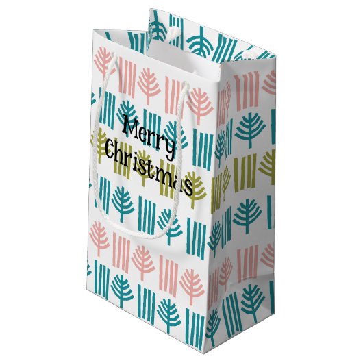Petit Sac Cadeau Forêt de Noël (Dos Angle)