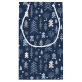 Petit Sac Cadeau Forêt de Noël bleue (Dos)