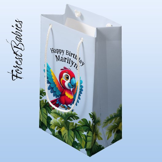 Petit Sac Cadeau Forêt tropicale Jungle Macaw Safari Parrot Bird