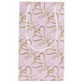 Petit Sac Cadeau Forever Hearts Gold sur rose (Devant)