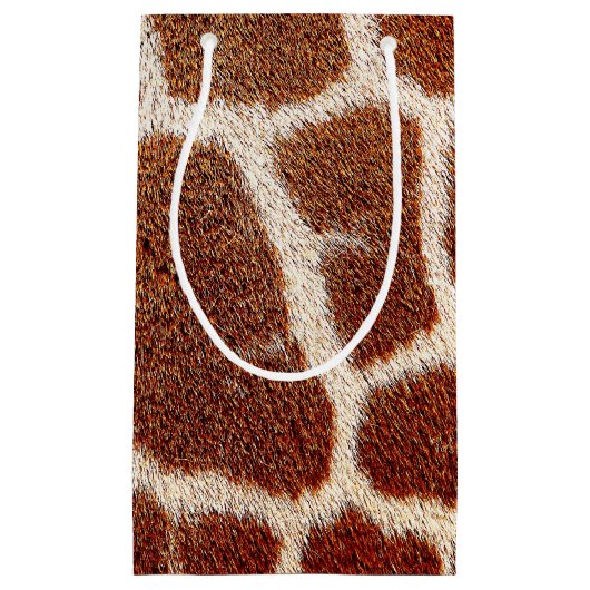 Petit Sac Cadeau Fourrure originale de girafe (Devant)