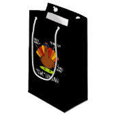 Petit Sac Cadeau Fowl Language Funny Turquie Pun Dark BG (Devant Angle)
