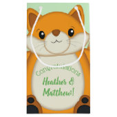 Petit Sac Cadeau Fox Baby shower Green (Dos)