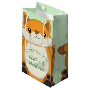 Petit Sac Cadeau Fox Baby shower Green