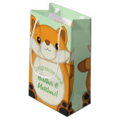 Petit Sac Cadeau Fox Baby shower Green (Dos Angle)