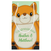 Petit Sac Cadeau Fox Baby shower Green (Devant)