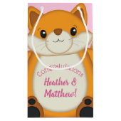 Petit Sac Cadeau Fox Baby shower rose (Dos)
