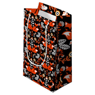 Petit Sac Cadeau Fox Nordic Scandinavian Folk Art nappe