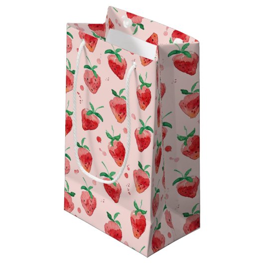 Petit Sac Cadeau Fraise (Devant Angle)