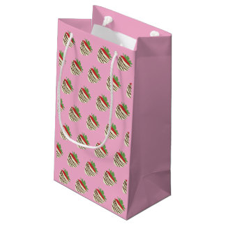 Petit Sac Cadeau Fraise recouverte de chocolat blanc
