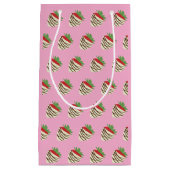 Petit Sac Cadeau Fraise recouverte de chocolat blanc (Devant)