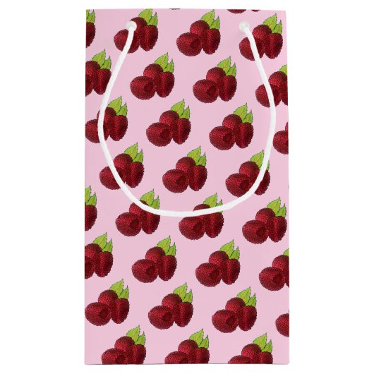 Petit Sac Cadeau Framboises rouges framboises mûres Imprimer (Dos)