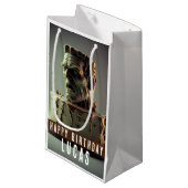 Petit Sac Cadeau Frankenstein Head Anniversaire Gâteau au chocolat (Devant Angle)