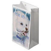 PETIT SAC CADEAU FRISE BLANC DE BICHON (Devant Angle)