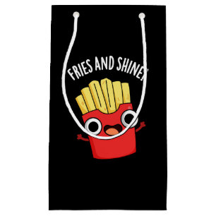Petit Sac Cadeau Frites Et Brille Blagues Nourriture Drôle Fond Som