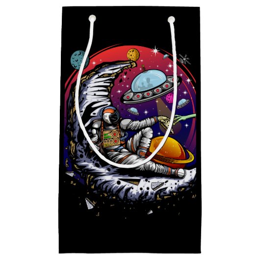 Petit Sac Cadeau Fromage Space Moon (Devant)
