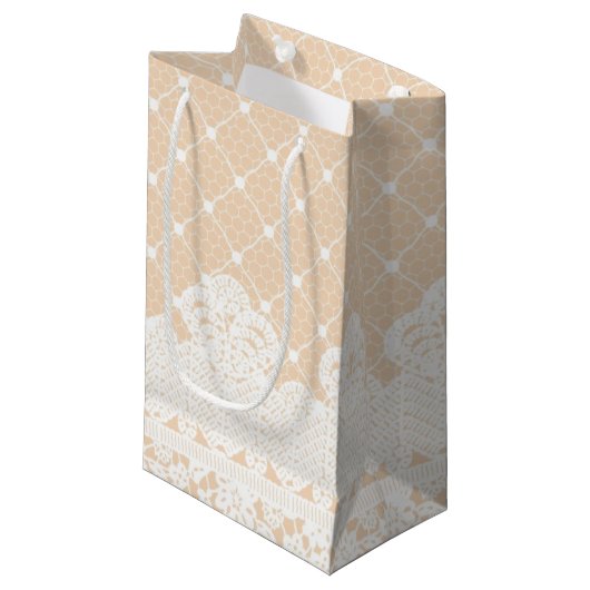 Petit Sac Cadeau Frontière de dentelle (Devant Angle)