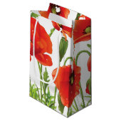 Petit Sac Cadeau Frontière horizontale avec le pavot rouge (Devant Angle)