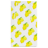 Petit Sac Cadeau Fruits de citron jaune Aquarelle Citrus (Dos)