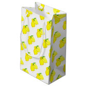 Petit Sac Cadeau Fruits de citron jaune Aquarelle Citrus (Dos Angle)