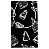 Petit Sac Cadeau Fun chat noir Meowy sapin de Noël (Dos)