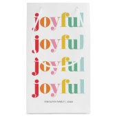 Petit Sac Cadeau Fun Multicolor "Joyeux" Fêtes Personnalisées (Dos)