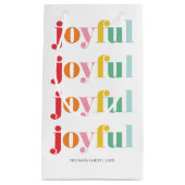 Petit Sac Cadeau Fun Multicolor "Joyeux" Fêtes Personnalisées (Devant)