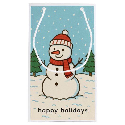 Petit Sac Cadeau Fun Snowman mignon Noël (Dos)